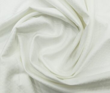 Bombay Rayon Men's Cotton Jacquard 1.60 Meter Unstitched Shirting Fabric (White)