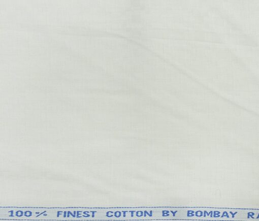 Bombay Rayon Men's Cotton Jacquard 1.60 Meter Unstitched Shirting Fabric (White)