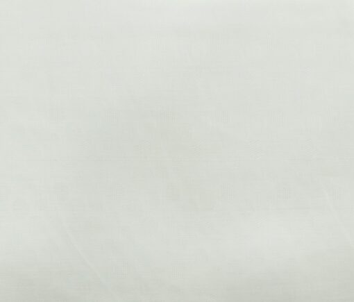 Bombay Rayon Men's Cotton Jacquard 1.60 Meter Unstitched Shirting Fabric (White)