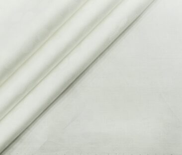Bombay Rayon Men's Cotton Jacquard 1.60 Meter Unstitched Shirting Fabric (White)