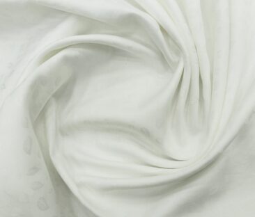 Bombay Rayon Men's Cotton Jacquard 1.60 Meter Unstitched Shirting Fabric (White)