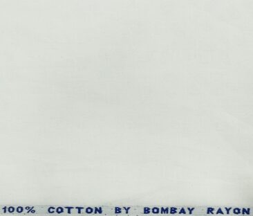 Bombay Rayon Men's Cotton Jacquard 1.60 Meter Unstitched Shirting Fabric (White)