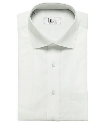 Bombay Rayon Men's Cotton Dobby 1.60 Meter Unstitched Shirting Fabric (White)