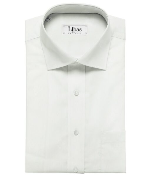 Bombay Rayon Men's Cotton Dobby 1.60 Meter Unstitched Shirting Fabric (White)
