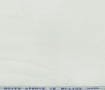 Bombay Rayon Men's Cotton Dobby 1.60 Meter Unstitched Shirting Fabric (White)