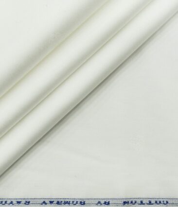 Bombay Rayon Men's Cotton Dobby 1.60 Meter Unstitched Shirting Fabric (White)