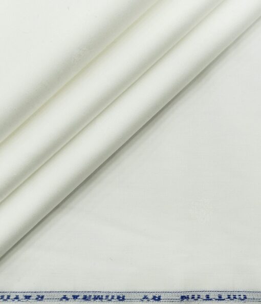 Bombay Rayon Men's Cotton Dobby 1.60 Meter Unstitched Shirting Fabric (White)