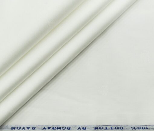 Bombay Rayon Men's Cotton Dobby 1.60 Meter Unstitched Shirting Fabric (White)