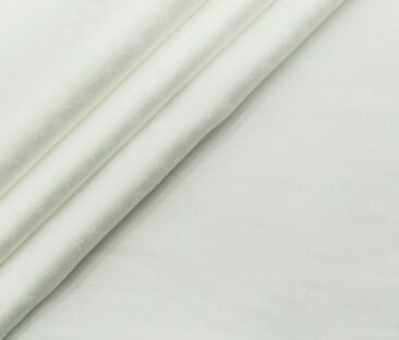 Bombay Rayon Men's Cotton Jacquard 1.60 Meter Unstitched Shirting Fabric (White)