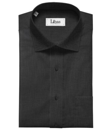 Exquisite Men's Cotton Solid 3.50 Meter Unstitched Shirting Fabric (Black)