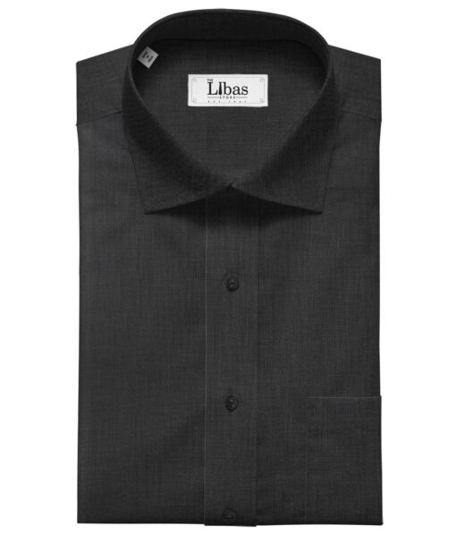 Exquisite Men's Cotton Solid 3.50 Meter Unstitched Shirting Fabric (Black)