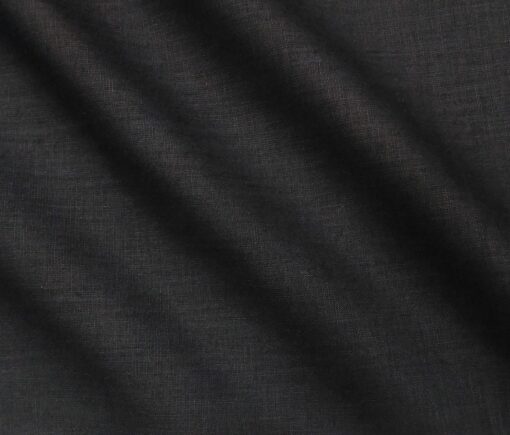 Exquisite Men's Cotton Solid 3.50 Meter Unstitched Shirting Fabric (Black)