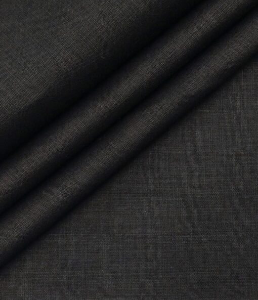 Exquisite Men's Cotton Solid 3.50 Meter Unstitched Shirting Fabric (Black)