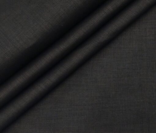 Exquisite Men's Cotton Solid 3.50 Meter Unstitched Shirting Fabric (Black)