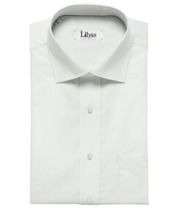 Monza Men's Cotton Self Stripes 1.80 Meter Unstitched Shirting Fabric (White)