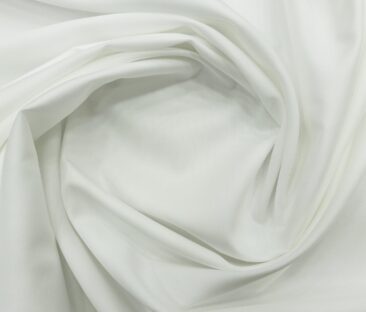 Monza Men's Cotton Self Stripes 1.80 Meter Unstitched Shirting Fabric (White)
