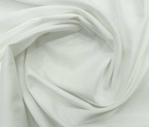 Monza Men's Cotton Self Stripes 1.80 Meter Unstitched Shirting Fabric (White)