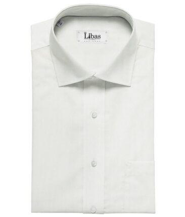 Monza Men's Cotton Dobby 1.60 Meter Unstitched Shirting Fabric (White)