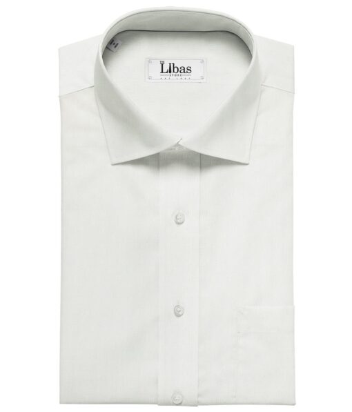Monza Men's Cotton Dobby 1.60 Meter Unstitched Shirting Fabric (White)