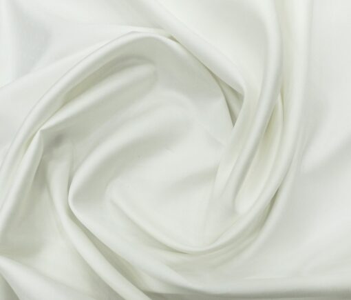 Monza Men's Cotton Dobby 1.60 Meter Unstitched Shirting Fabric (White)