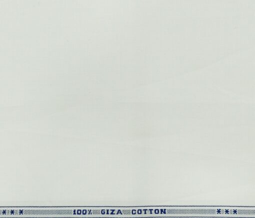 Monza Men's Cotton Dobby 1.60 Meter Unstitched Shirting Fabric (White)