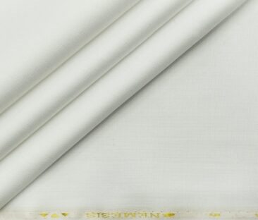 Nemesis Men's Giza Cotton Dobby 1.80 Meter Unstitched Shirting Fabric (White)