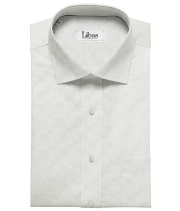 Nemesis Men's Cotton Jacquard 1.80 Meter Unstitched Shirting Fabric (White)