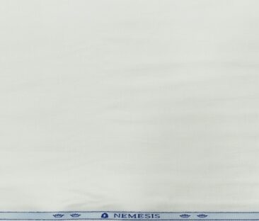 Nemesis Men's Cotton Jacquard 1.80 Meter Unstitched Shirting Fabric (White)