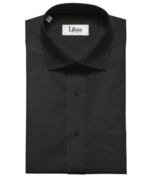 Nemesis Men's Giza Cotton Structured Unstitched Shirting Fabric (Black)