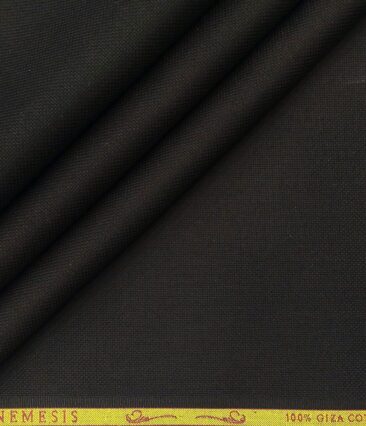 Nemesis Men's Giza Cotton Structured Unstitched Shirting Fabric (Black)