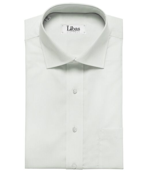 Raymond Men's Giza Cotton Solid 1.80 Meter Unstitched Shirting Fabric (White)