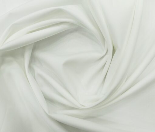 Raymond Men's Giza Cotton Solid 1.80 Meter Unstitched Shirting Fabric (White)