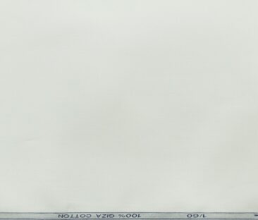 Raymond Men's Giza Cotton Solid 1.80 Meter Unstitched Shirting Fabric (White)