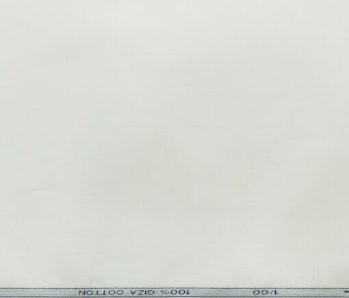 Raymond Men's Giza Cotton Solid 1.80 Meter Unstitched Shirting Fabric (White)