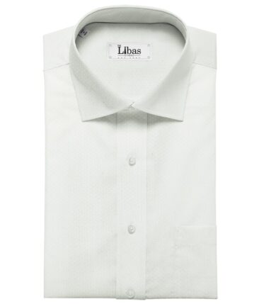 Raymond Men's Giza Cotton Jacquard 1.80 Meter Unstitched Shirting Fabric (White)