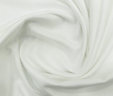 Raymond Men's Giza Cotton Jacquard 1.80 Meter Unstitched Shirting Fabric (White)