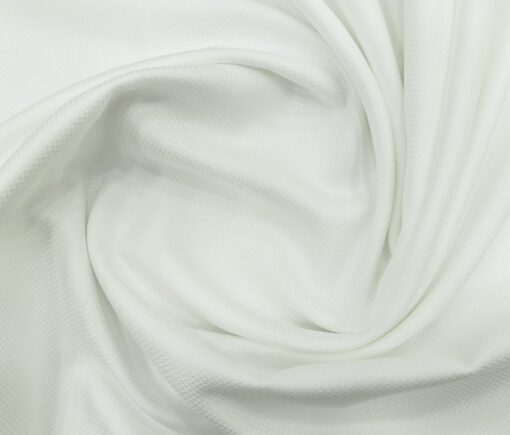 Raymond Men's Giza Cotton Jacquard 1.80 Meter Unstitched Shirting Fabric (White)