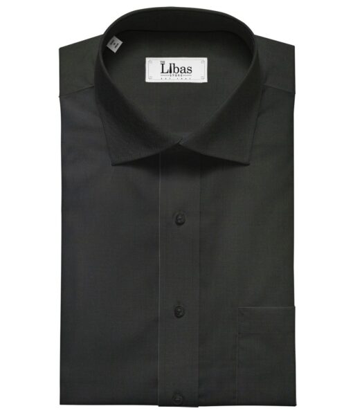 Raymond Men's Cotton Solid 3.50 Meter Unstitched Shirting Fabric (Black)