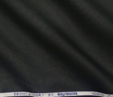 Raymond Men's Cotton Solid 3.50 Meter Unstitched Shirting Fabric (Black)
