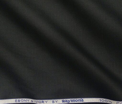 Raymond Men's Cotton Solid 3.50 Meter Unstitched Shirting Fabric (Black)