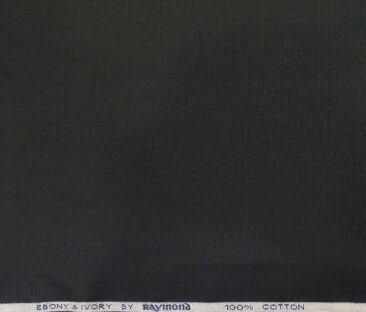 Raymond Men's Cotton Solid 3.50 Meter Unstitched Shirting Fabric (Black)