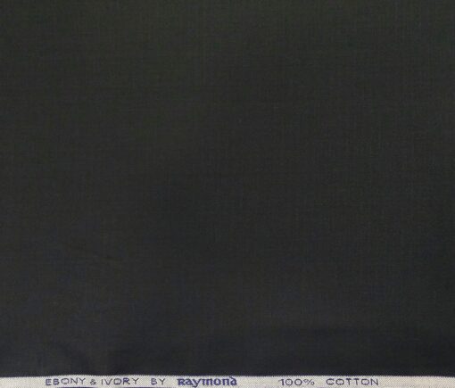 Raymond Men's Cotton Solid 3.50 Meter Unstitched Shirting Fabric (Black)