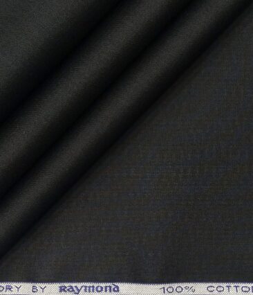Raymond Men's Cotton Solid 3.50 Meter Unstitched Shirting Fabric (Black)
