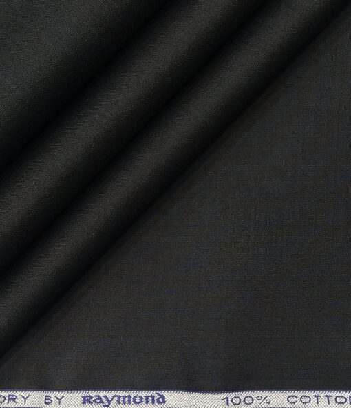 Raymond Men's Cotton Solid 3.50 Meter Unstitched Shirting Fabric (Black)