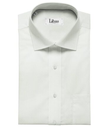 Raymond Men's Giza Cotton Jacquard 1.80 Meter Unstitched Shirting Fabric (White)