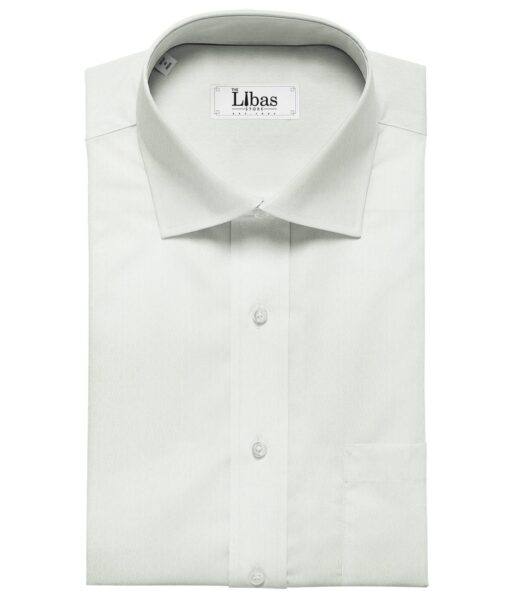 Raymond Men's Giza Cotton Jacquard 1.80 Meter Unstitched Shirting Fabric (White)