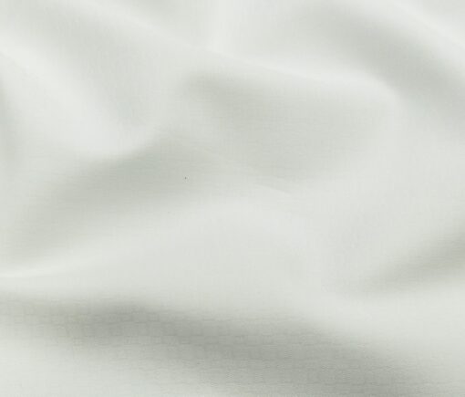 Raymond Men's Giza Cotton Jacquard 1.80 Meter Unstitched Shirting Fabric (White)