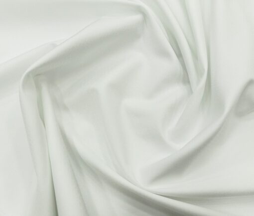Raymond Men's Giza Cotton Jacquard 1.80 Meter Unstitched Shirting Fabric (White)