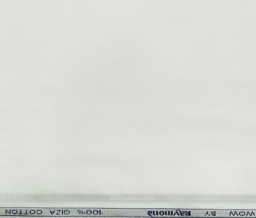 Raymond Men's Giza Cotton Jacquard 1.80 Meter Unstitched Shirting Fabric (White)