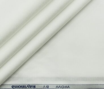 Raymond Men's Giza Cotton Jacquard 1.80 Meter Unstitched Shirting Fabric (White)